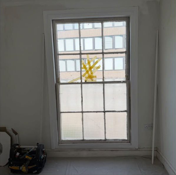 New sash window during fitting